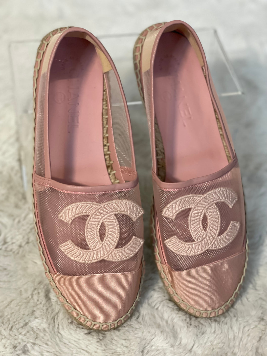Chanel Pink Mesh Espadrilles from 19S collection size EU 39