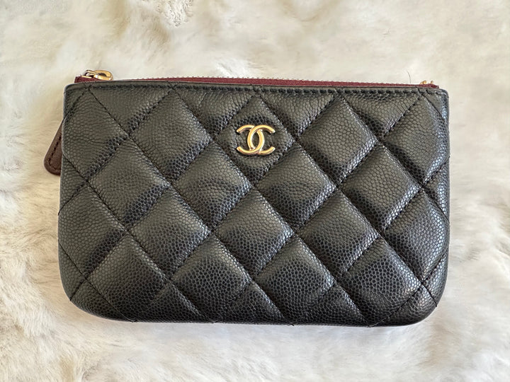 Chanel series 24 Black Caviar LGHW Mini O Case/Pouch