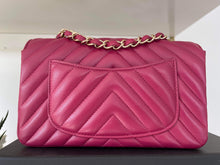 Load image into Gallery viewer, Chanel 18B Purple Lambskin Chevron LGHW Mini rectangular flap bag
