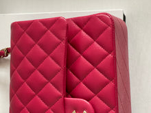 Load image into Gallery viewer, Chanel 21A Dark Pink/Raspberry Pink Caviar LGHW Medium ML Double flap Timeless Classic Bag
