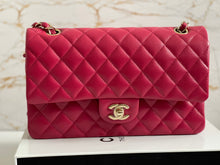 Load image into Gallery viewer, Chanel 21A Dark Pink/Raspberry Pink Caviar LGHW Medium ML Double flap Timeless Classic Bag
