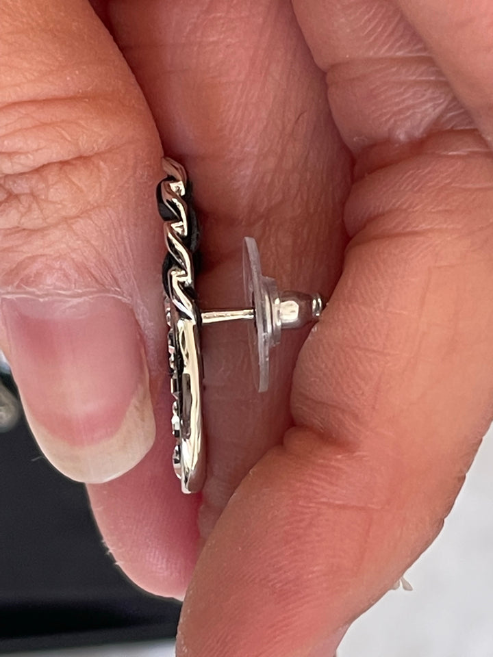 Chanel 19B CC Silver hardware Earrings