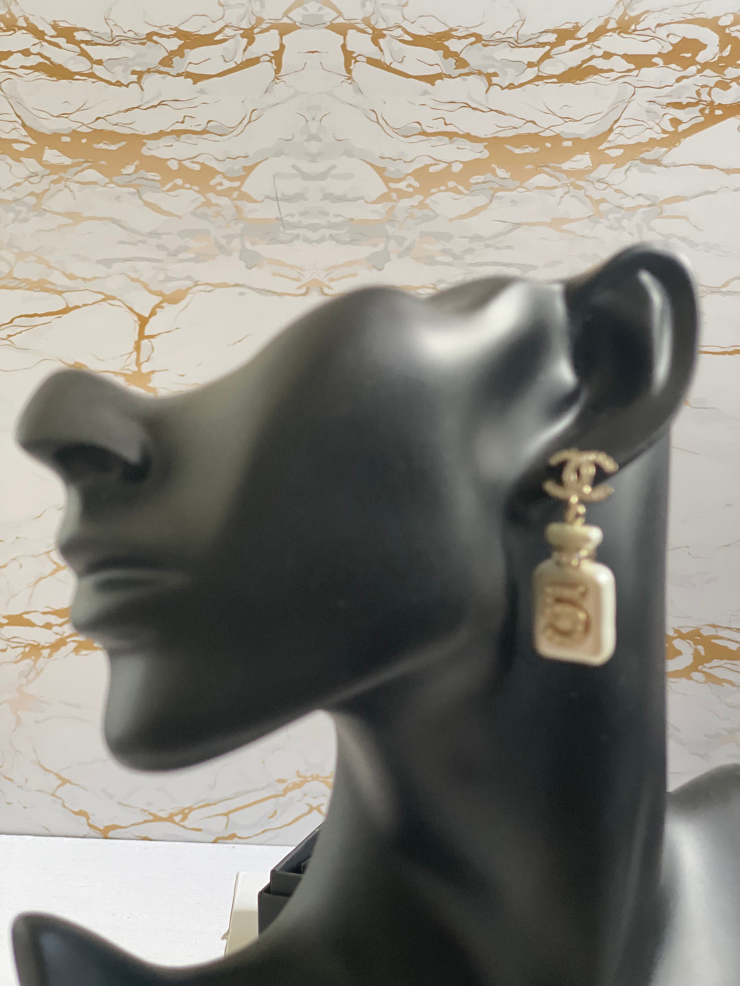 Chanel 22S Collection Number 5 Perfume Bottle Earrings