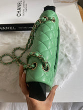 Load image into Gallery viewer, Chanel 21P Avocado Green Caviar Champagne Gold hardware Small Timeless Classic Double Flap Bag
