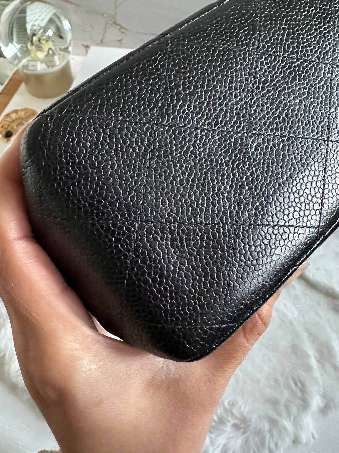 Chanel Series 7 Vintage 24K GHW Black Caviar Jumbo Flap Bag