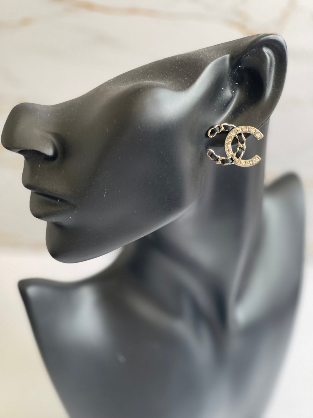 Chanel 19B CC Silver hardware Earrings