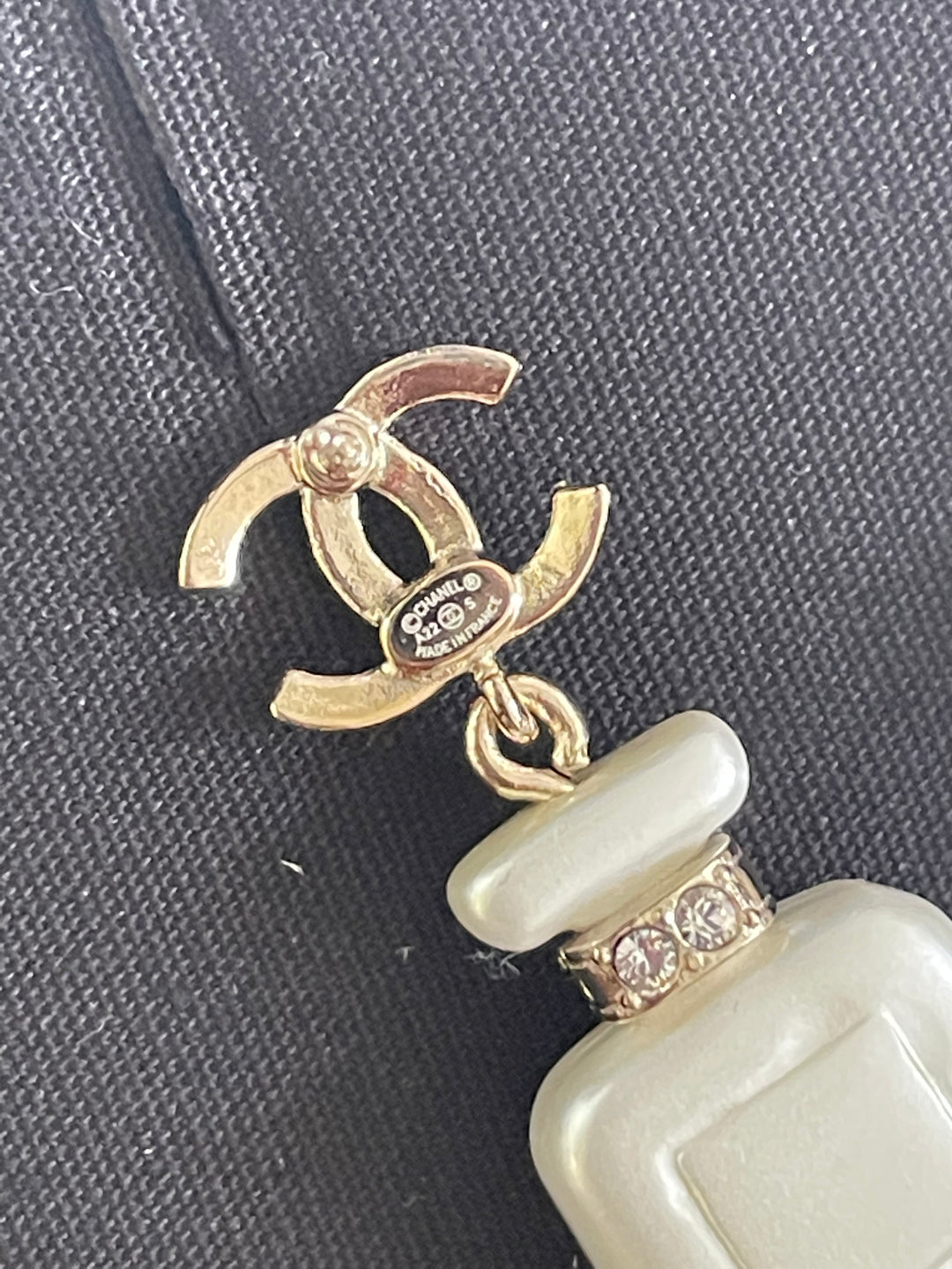 Chanel 22S Collection Number 5 Perfume Bottle Earrings