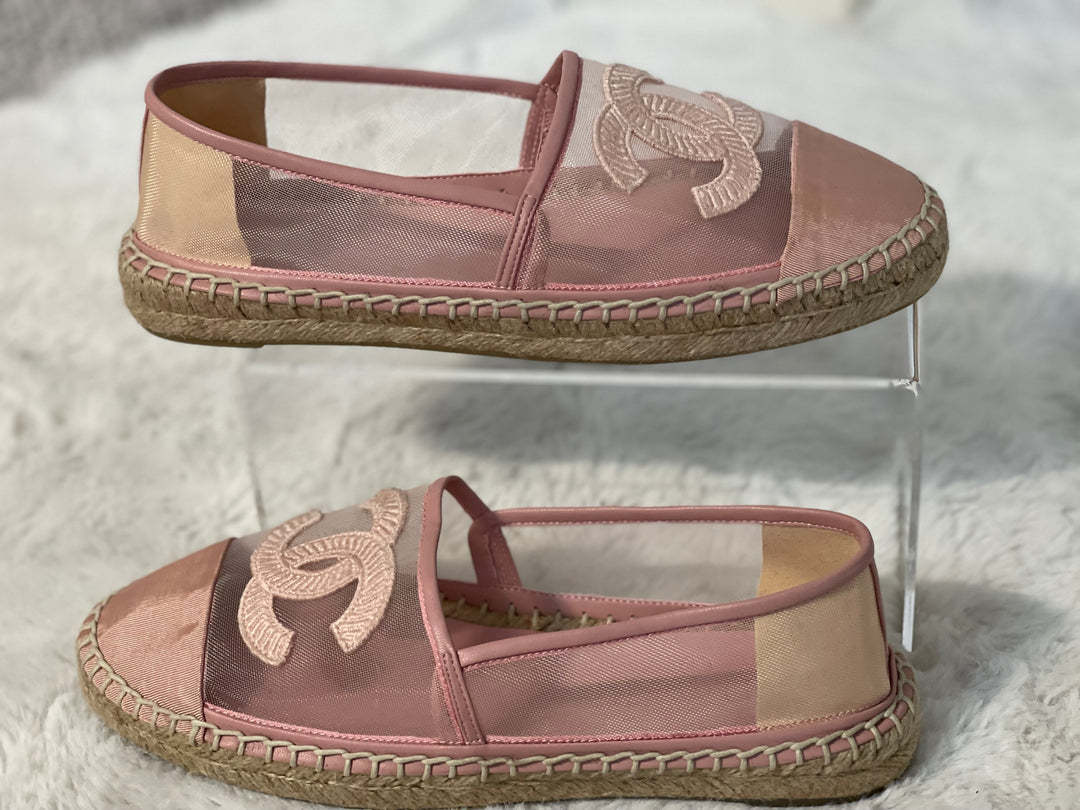 Chanel Pink Mesh Espadrilles from 19S collection size EU 39