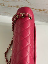 Load image into Gallery viewer, Chanel 21A Dark Pink/Raspberry Pink Caviar LGHW Medium ML Double flap Timeless Classic Bag
