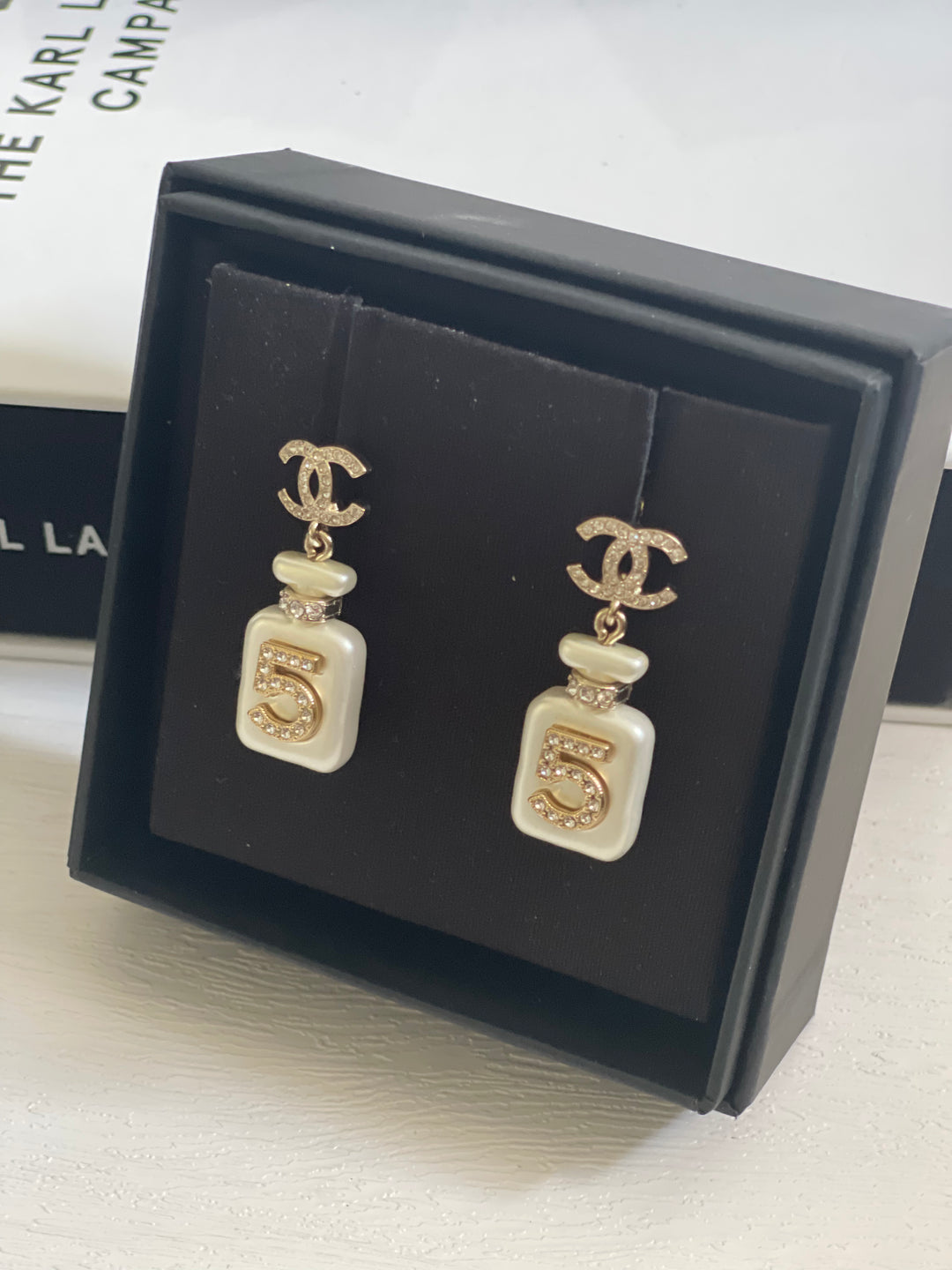 Chanel 22S Collection Number 5 Perfume Bottle Earrings