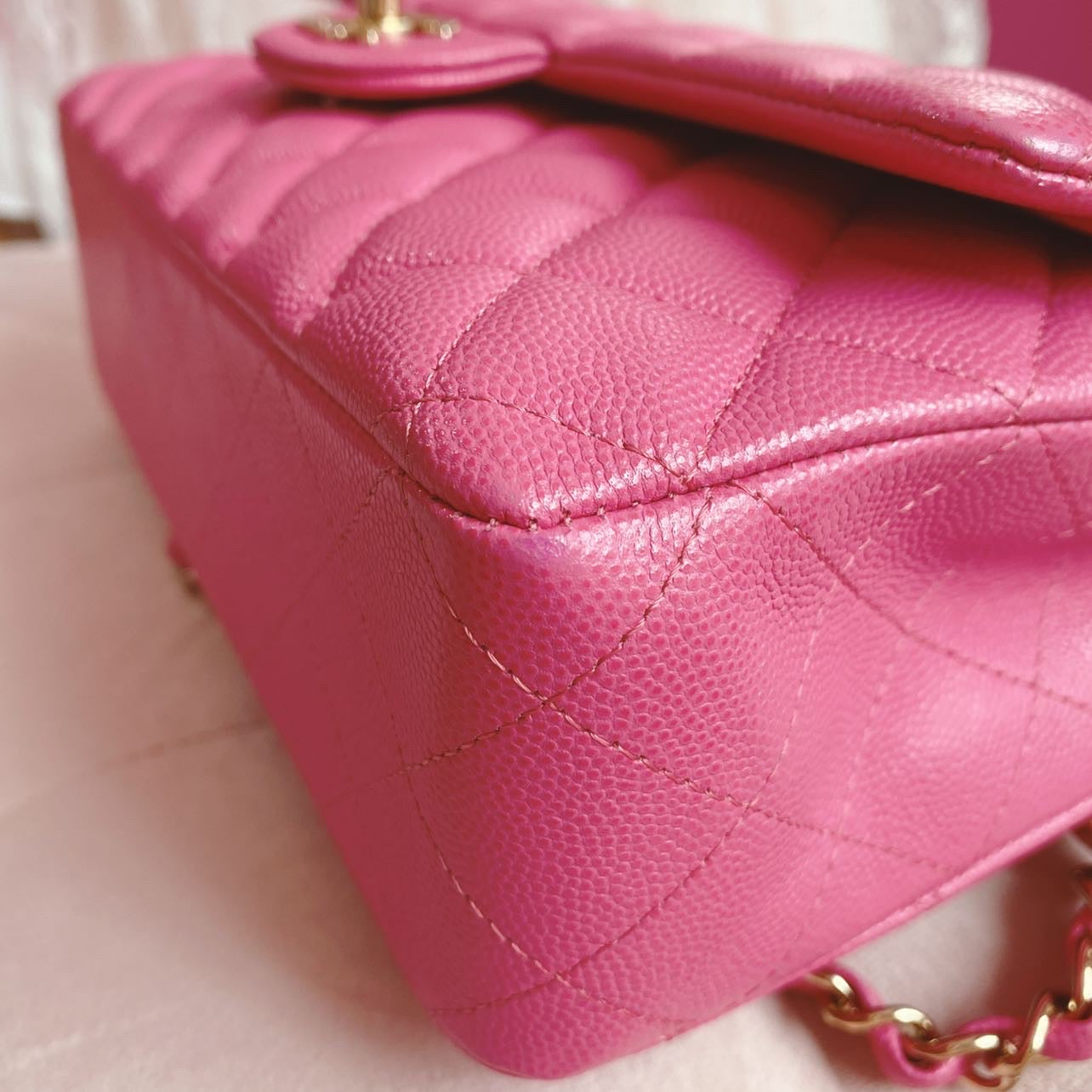 Chanel 19C collection Barbie Pink Caviar LGHW Medium ML timeless Classic  double flap bag