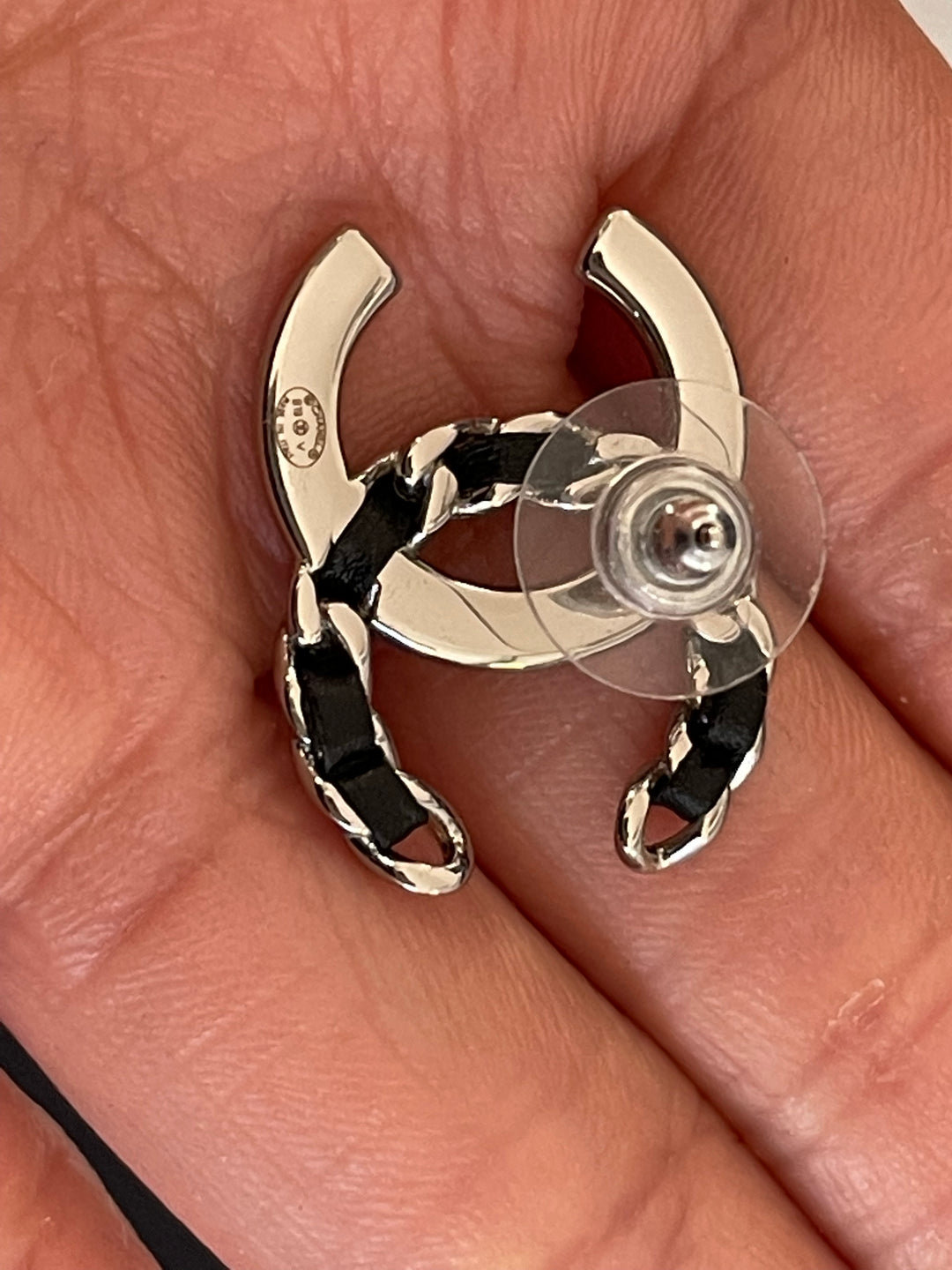 Chanel 19B CC Silver hardware Earrings