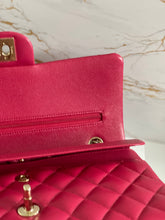 Load image into Gallery viewer, Chanel 21A Dark Pink/Raspberry Pink Caviar LGHW Medium ML Double flap Timeless Classic Bag
