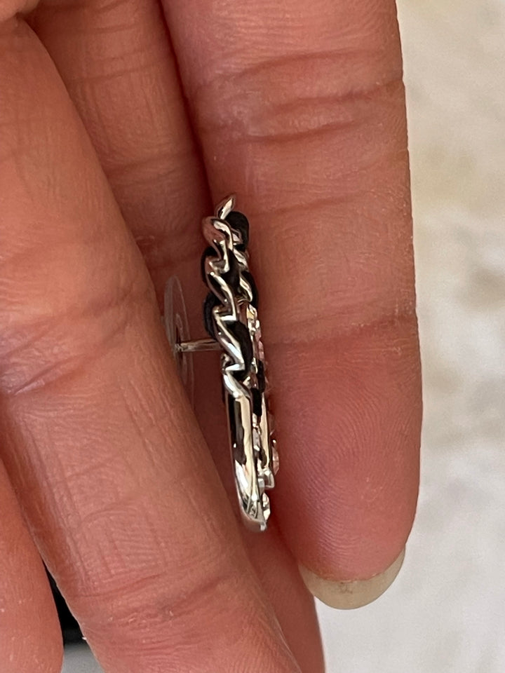 Chanel 19B CC Silver hardware Earrings