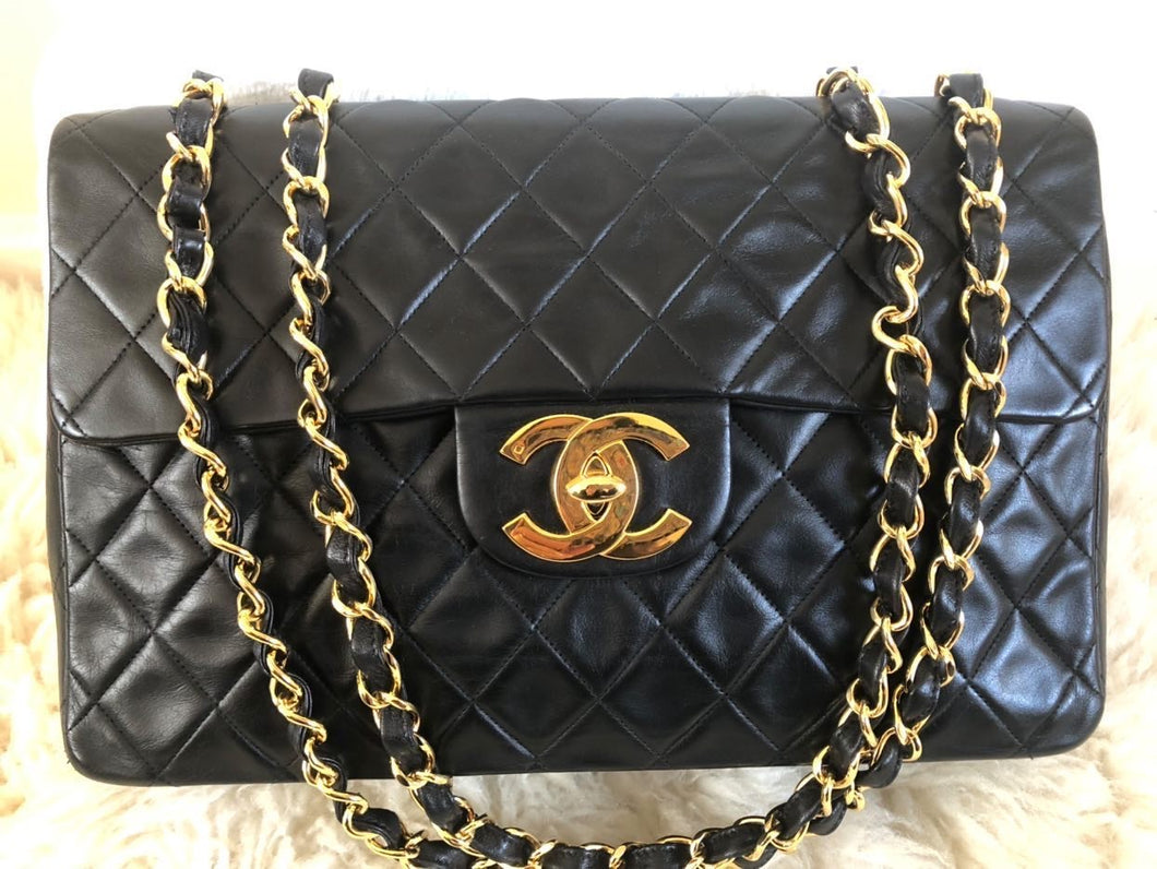 Chanel Vintage Black Timeless Classic Flap Bag 24k Gold Plated – Boutique  Patina