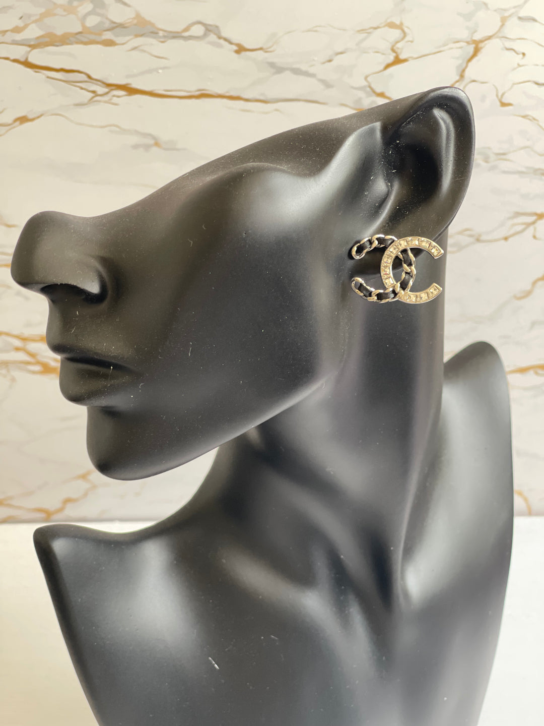Chanel 19B CC Silver hardware Earrings