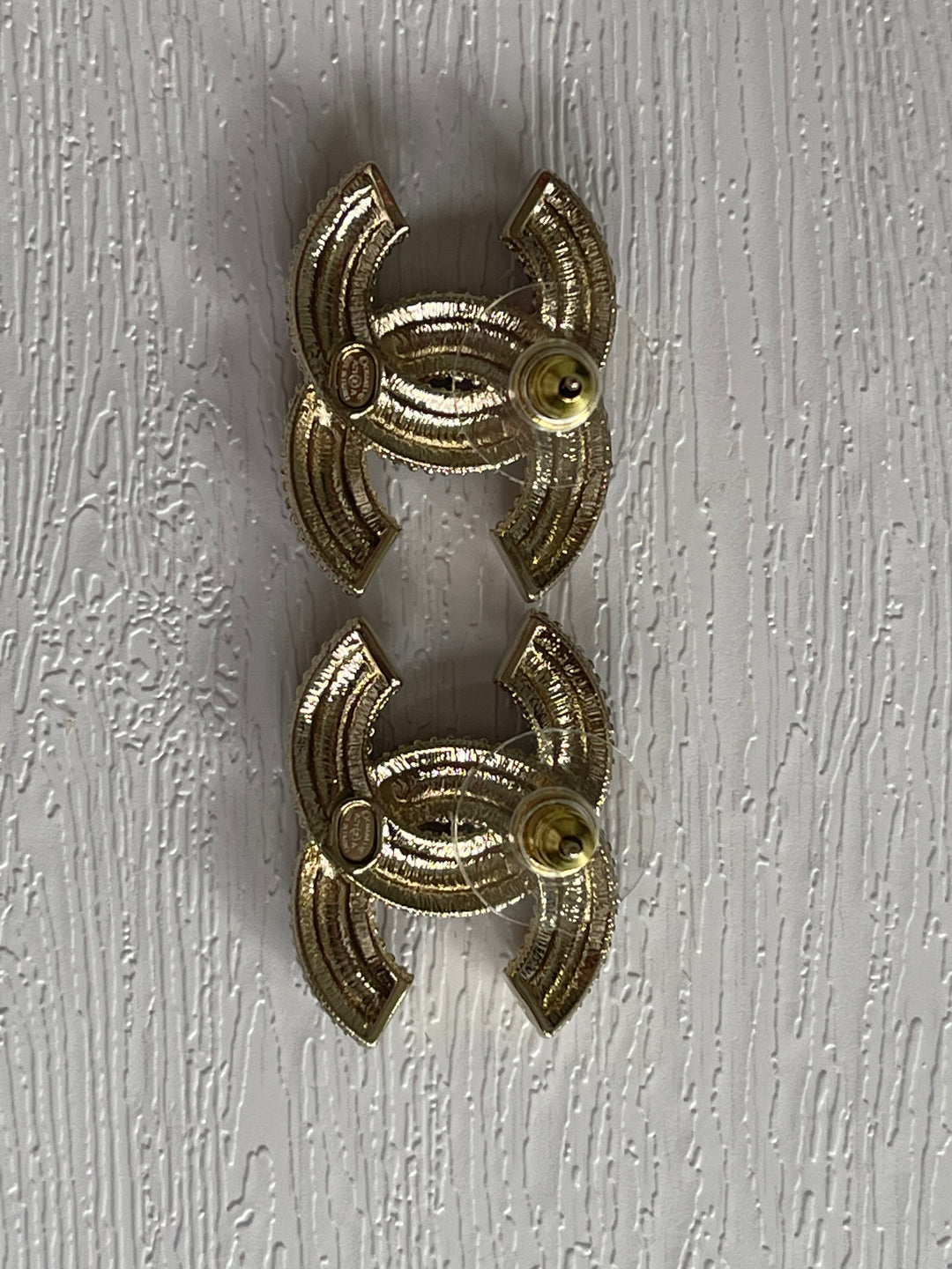 Chanel 21A Gold and Black CC Earrings