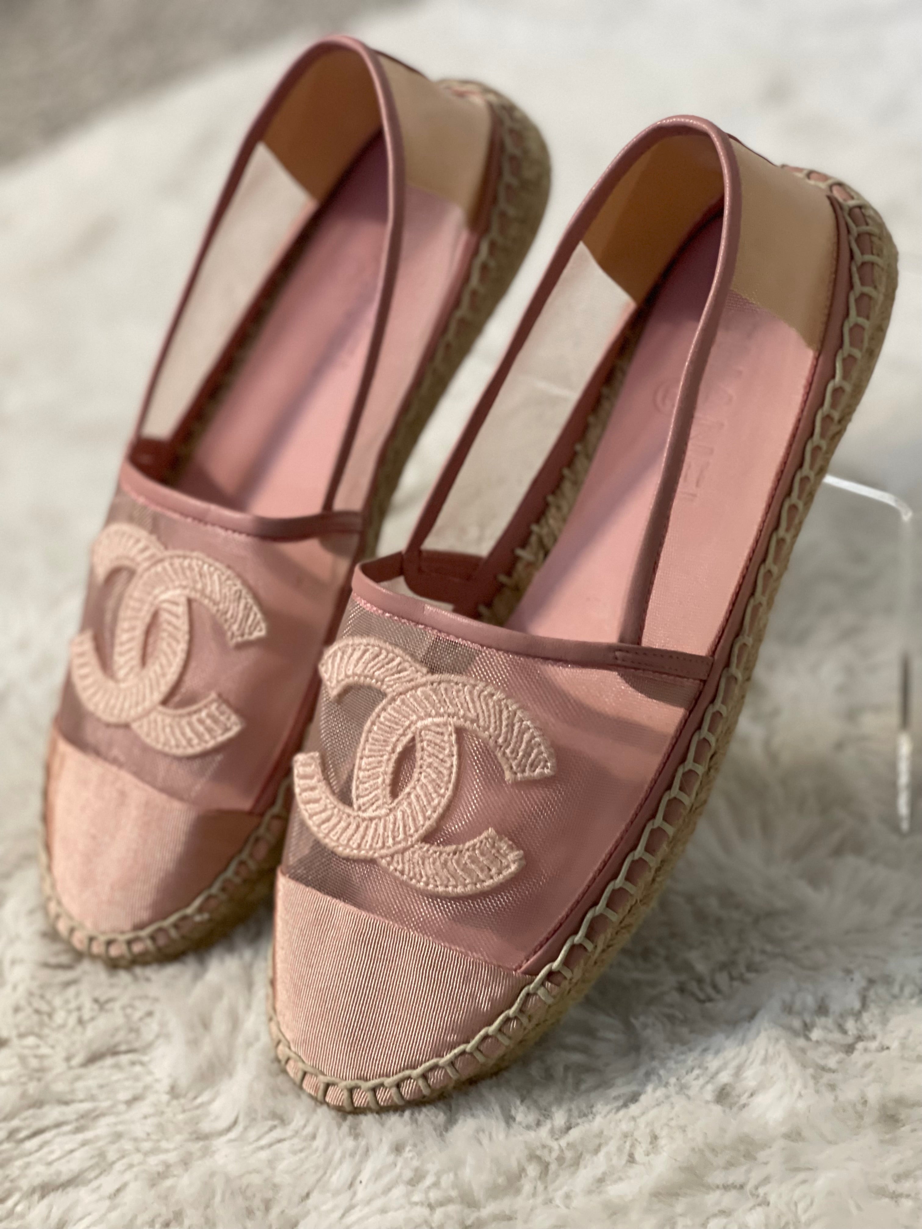 Espadrilles Chanel Pink size 38.5 EU in Suede - 32549806