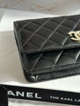 Load image into Gallery viewer, Chanel 22B Collection Black Caviar LGHW Classic Wallet on chain (WOC)
