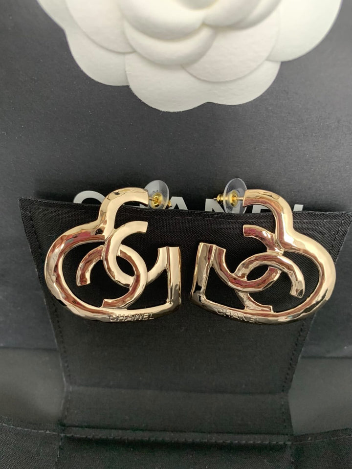 Chanel Heart Large Earrings