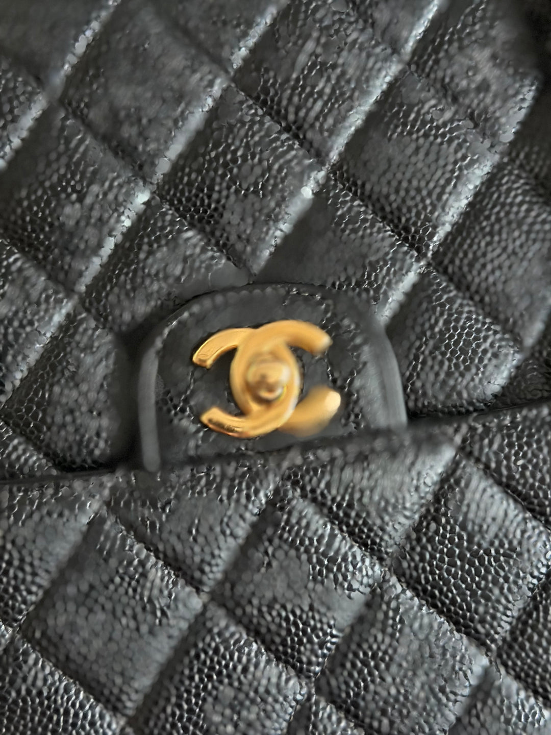 Chanel Series 7 Vintage 24K GHW Black Caviar Jumbo Flap Bag