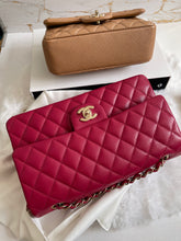 Load image into Gallery viewer, Chanel 21A Dark Pink/Raspberry Pink Caviar LGHW Medium ML Double flap Timeless Classic Bag
