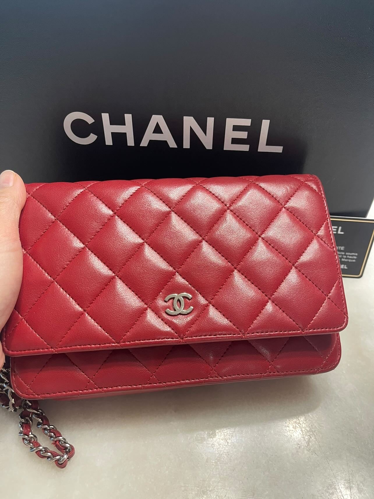 Chanel Wallet on chain Red Lambskin ref70952  Joli Closet