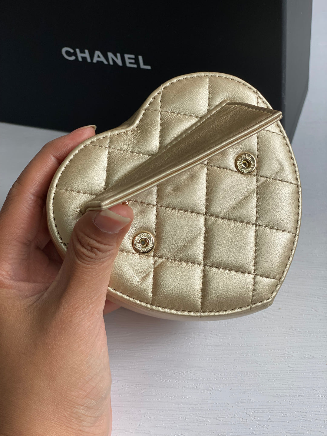 Chanel 22S Gold Lambskin LGHW Heart Belt bag