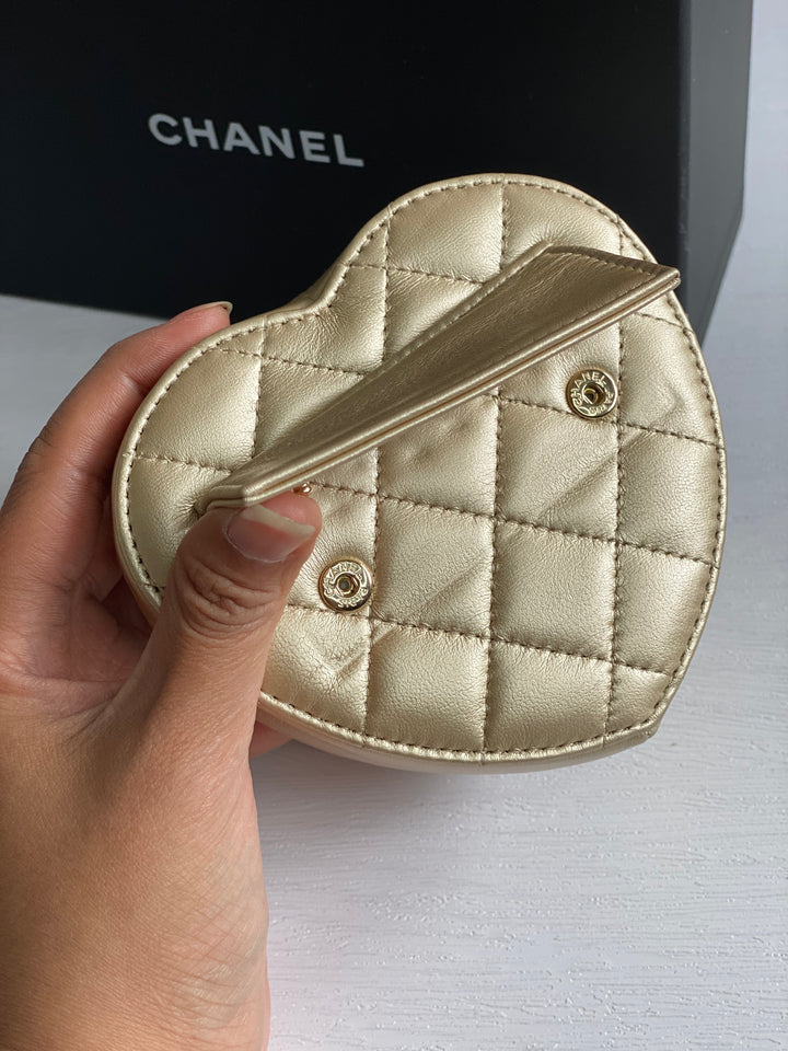 Chanel 22S Gold Lambskin LGHW Heart Belt bag