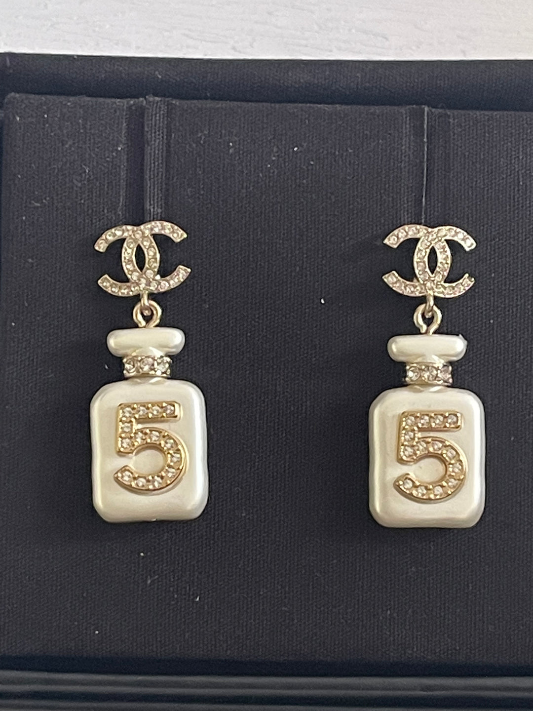 Chanel 22S Collection Number 5 Perfume Bottle Earrings