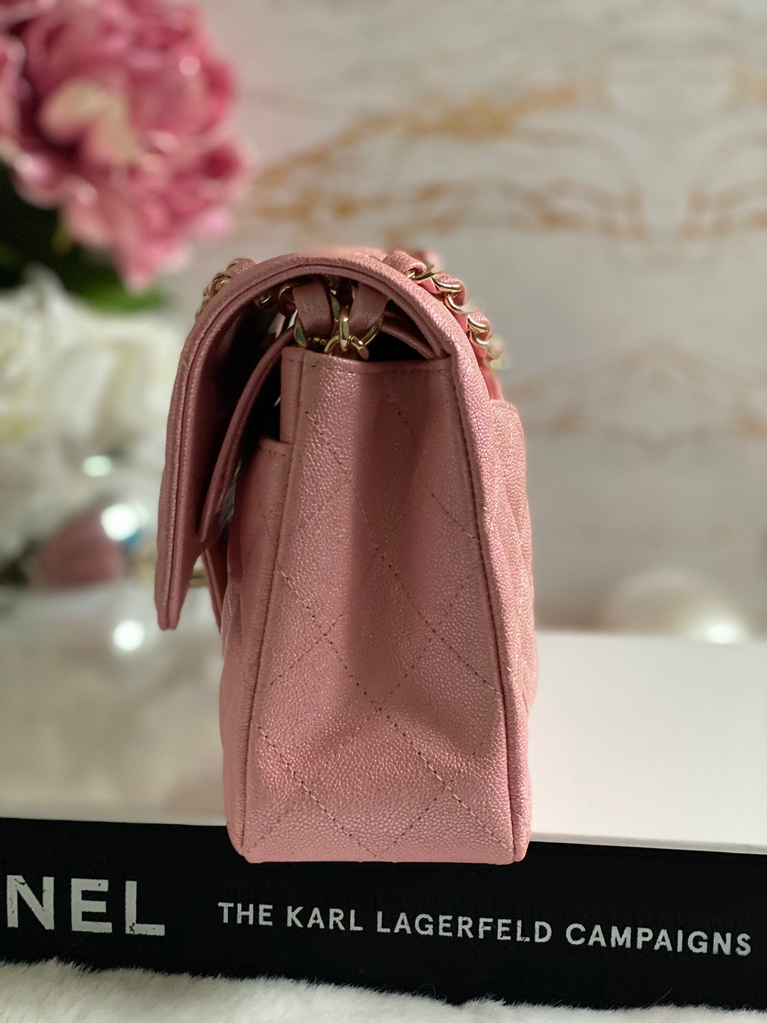 Chanel 19S Collection series 27 Iridescent Pink Caviar LGHW Small Clas –  Globalluxcloset