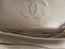 Load image into Gallery viewer, Chanel series 1 Beige Lambskin 24K GHW Small classic double flap bag
