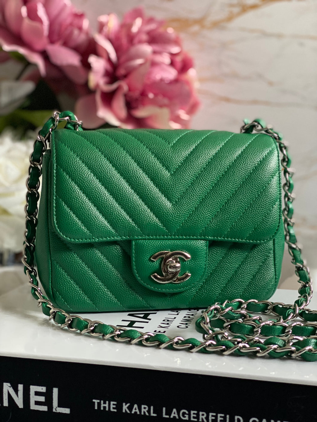 Chanel square mini chevron online