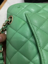 Load image into Gallery viewer, Chanel 21P Avocado Green Caviar Champagne Gold hardware Small Timeless Classic Double Flap Bag
