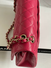 Load image into Gallery viewer, Chanel 21A Dark Pink/Raspberry Pink Caviar LGHW Medium ML Double flap Timeless Classic Bag
