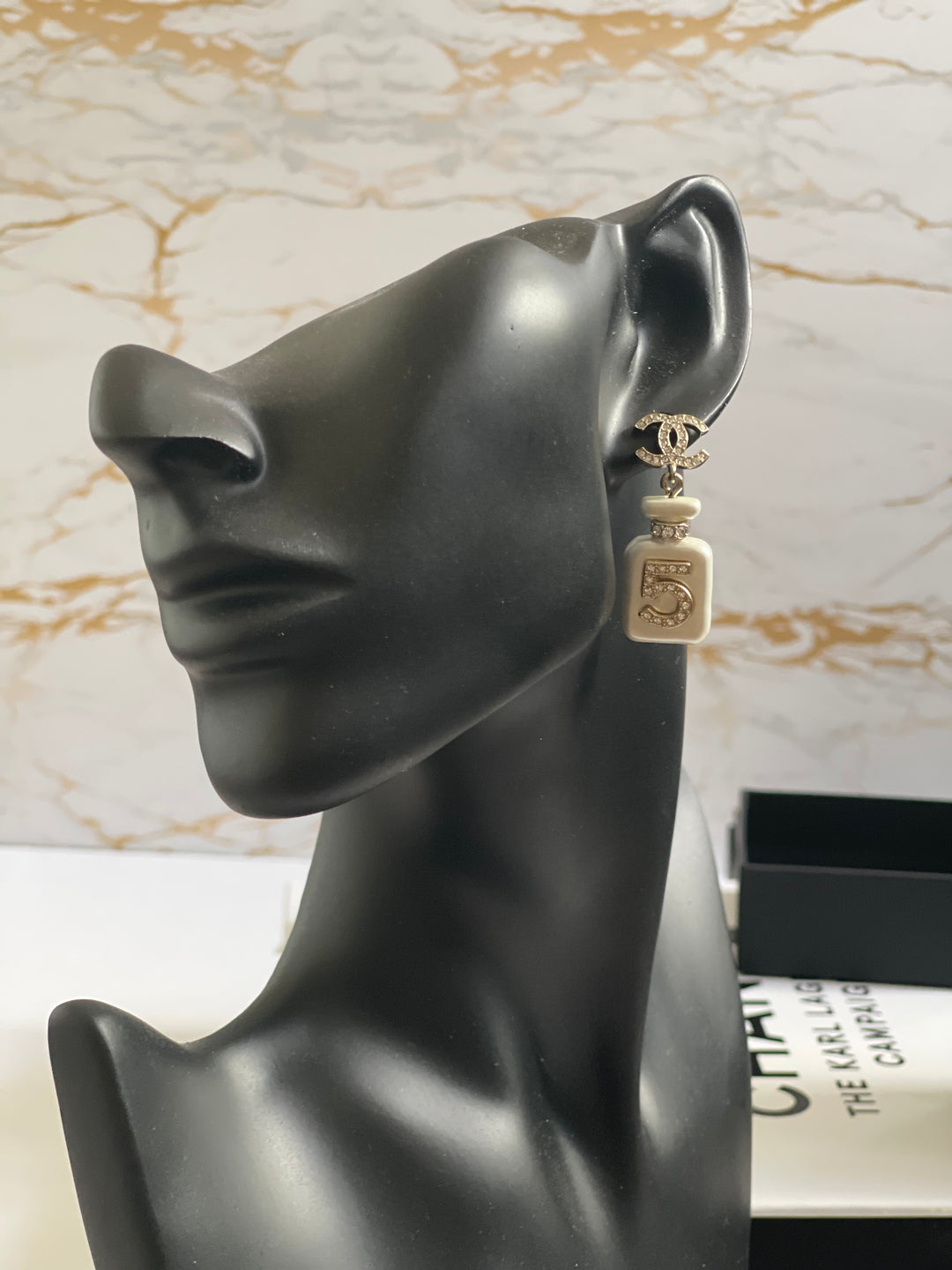 Chanel 22S Collection Number 5 Perfume Bottle Earrings