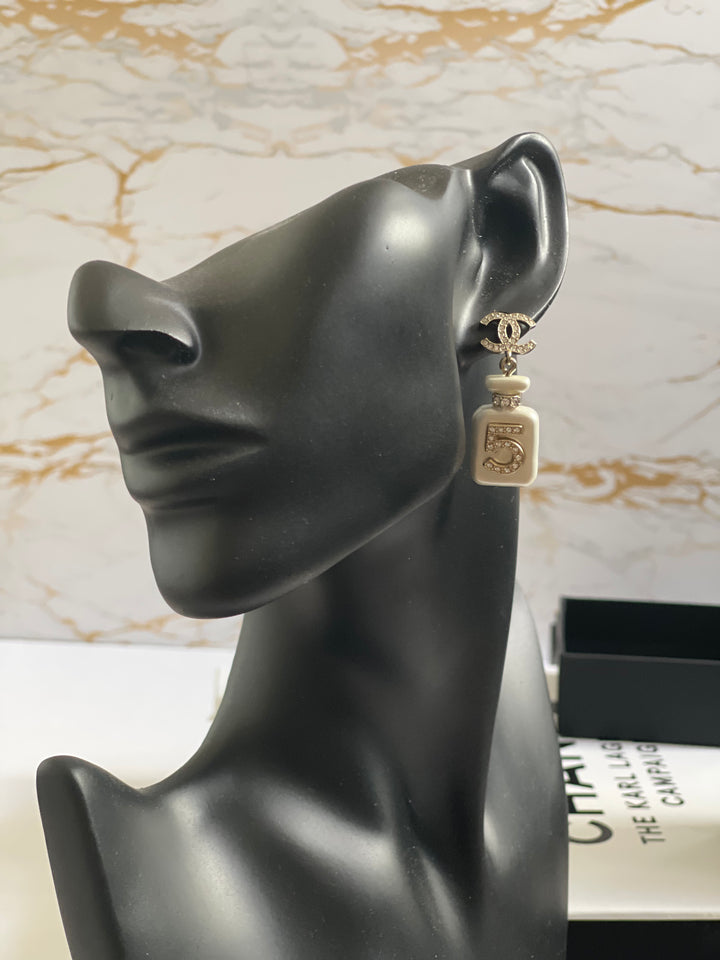 Chanel 22S Collection Number 5 Perfume Bottle Earrings