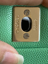 Load image into Gallery viewer, Chanel 21P Avocado Green Caviar Champagne Gold hardware Small Timeless Classic Double Flap Bag
