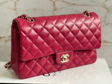 Load image into Gallery viewer, Chanel 21A Dark Pink/Raspberry Pink Caviar LGHW Medium ML Double flap Timeless Classic Bag
